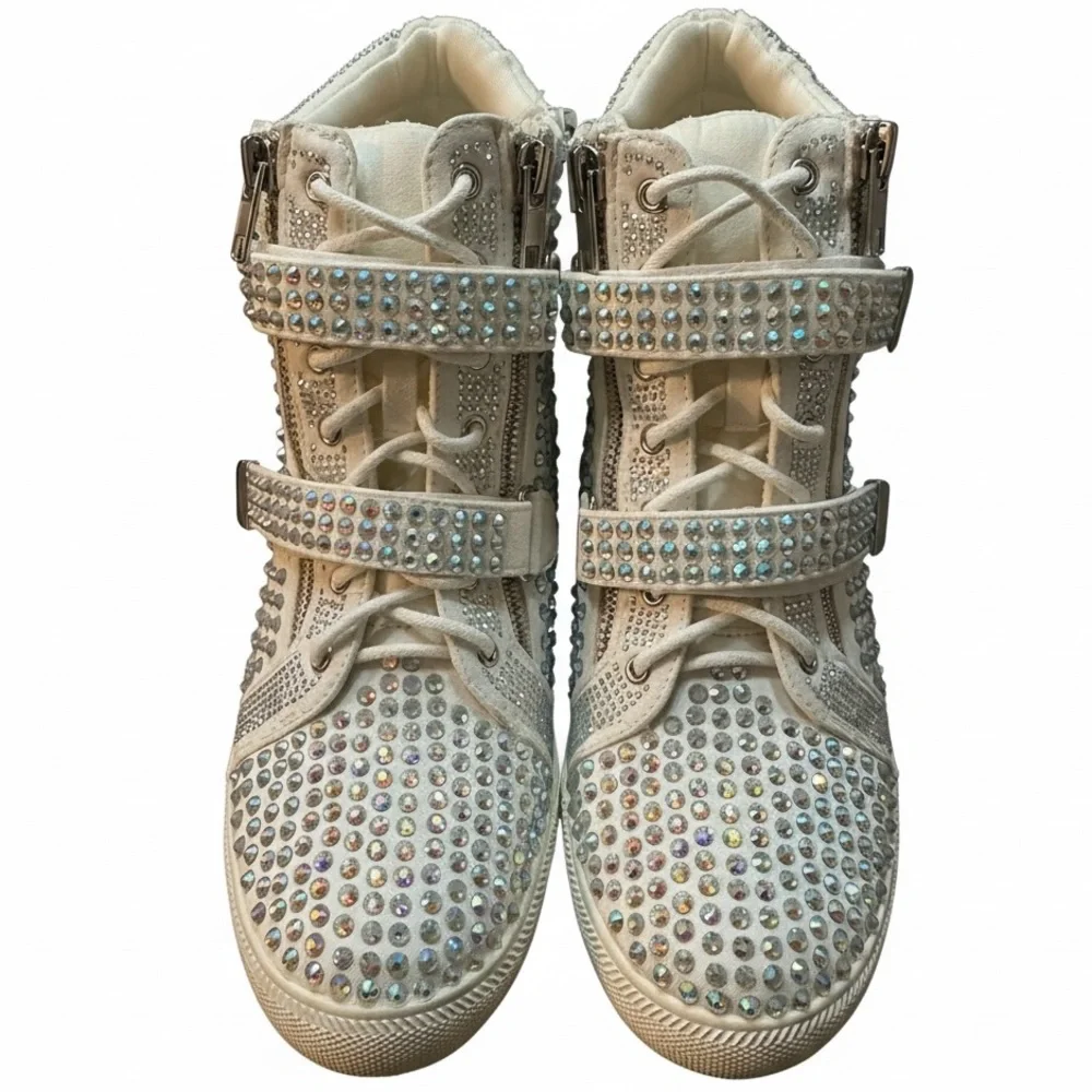 INC International Concepts Women’s Debby Rhinestone Wedge Sneakers Size 10 - Picture 4 of 13